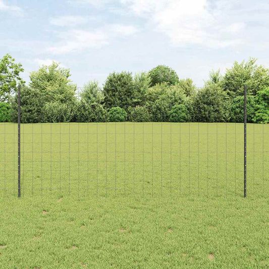 Zaun mit Pfosten Grau 1.2 x 10 m Stahl