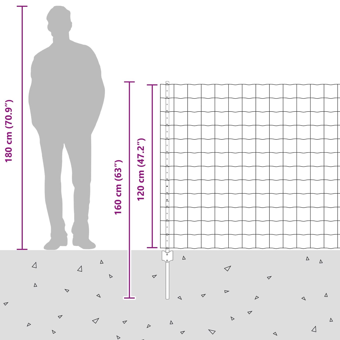 Zaun und Pfosten Grau 1,2 x 10 m Stahl