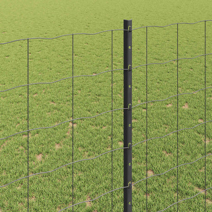 Zaun mit Pfosten Grau 1,4 x 10 m Stahl
