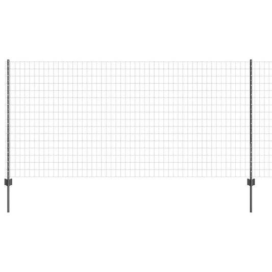 Zaun mit Pfosten Grau 1.2 x 25 m Stahl