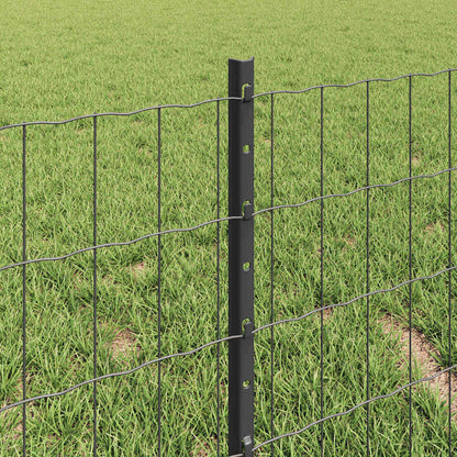 Zaun mit Pfosten Grau 0,4 x 25 m Stahl
