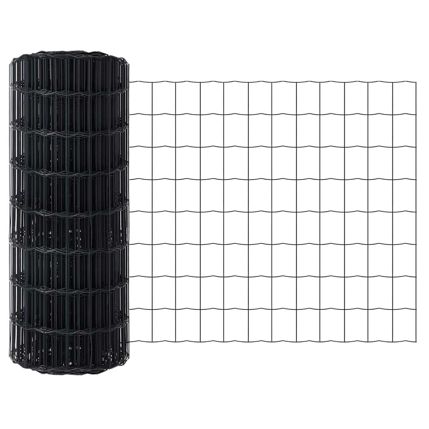 Zaun und Pfosten Grau 0,8 x 10 m Stahl