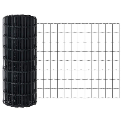 Zaun und Pfosten Grau 0,8 x 10 m Stahl