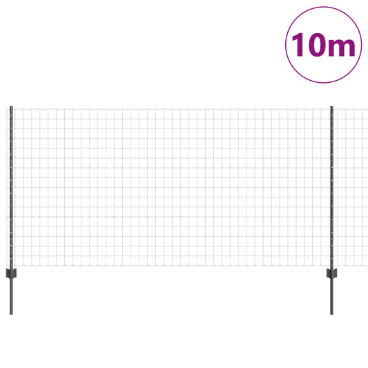 Zaun und Pfosten Grau 1,2 x 10 m Stahl