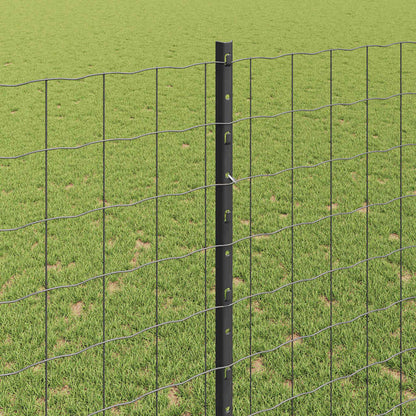 Zaun mit Pfosten Grau 1,4 x 10 m Stahl