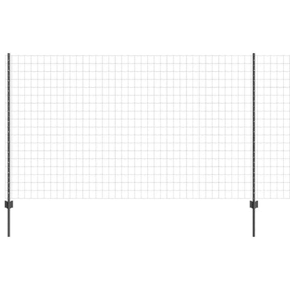 Zaun mit Pfosten Grau 1.4 x 10 m Stahl