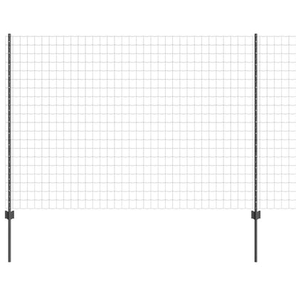 Zaun und Pfosten Grau 1,5 x 10 m Stahl