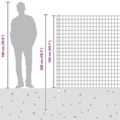 Zaun und Pfosten Grau 1,5 x 10 m Stahl