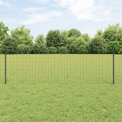 Zaun mit Pfosten Grau 0.6 x 50 m Stahl