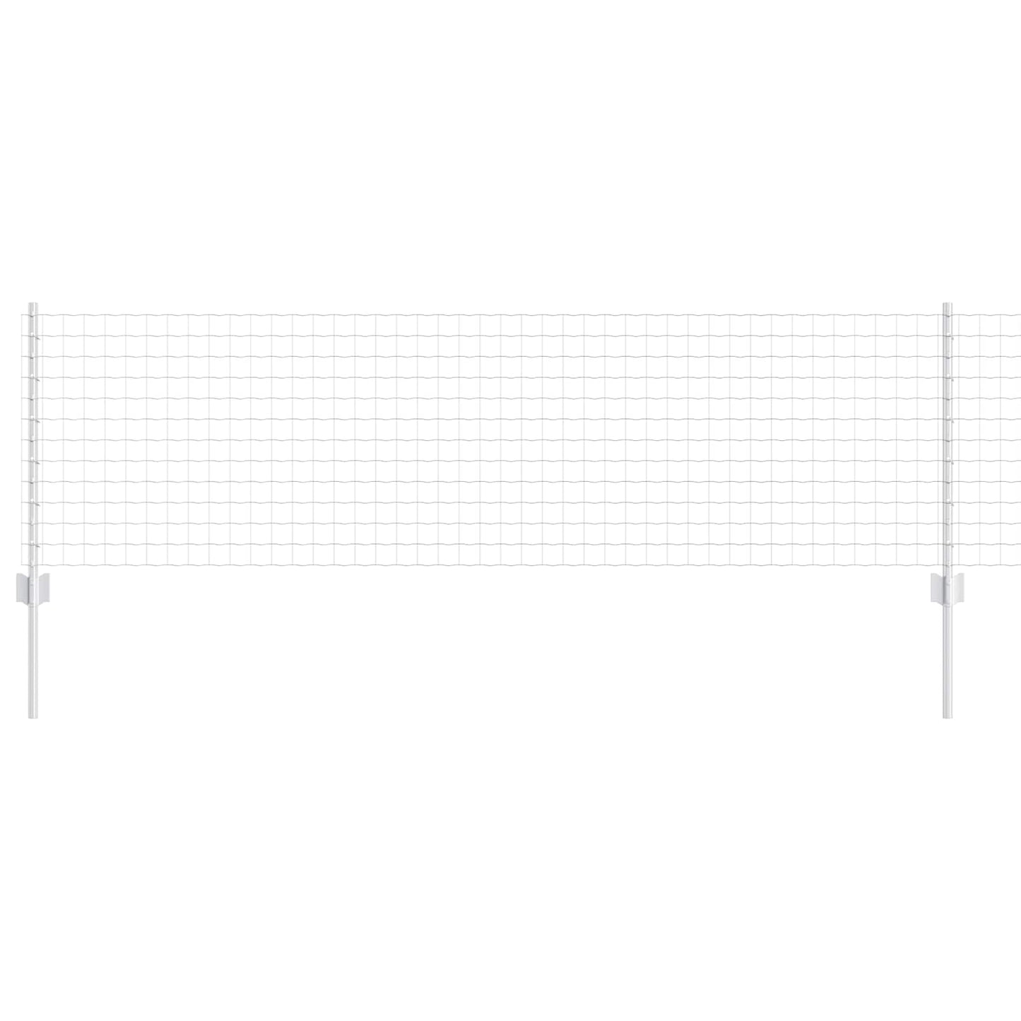 Zaun und Pfosten Silber 0,6 x 10 m Stahl