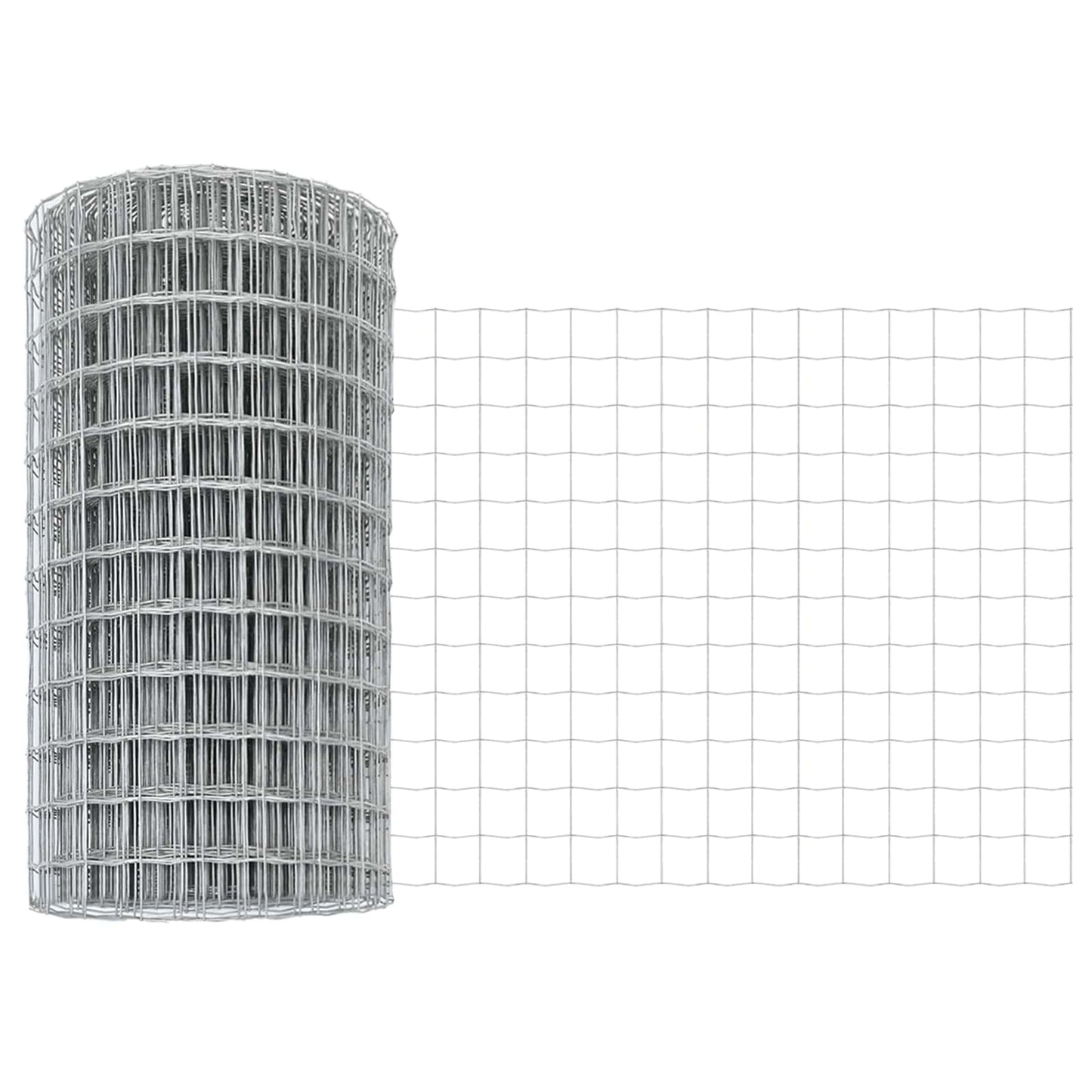 Zaun und Pfosten Silber 0,6 x 10 m Stahl