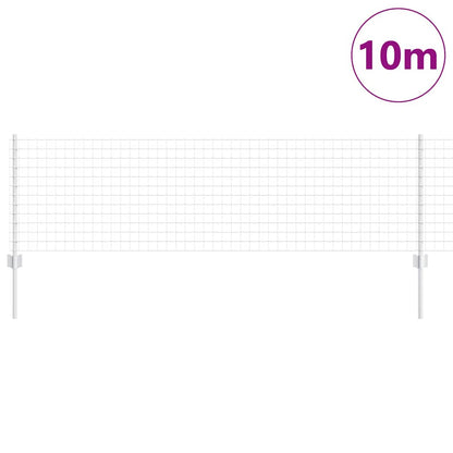 Zaun mit Pfosten Silber 0,6 x 10 m Stahl