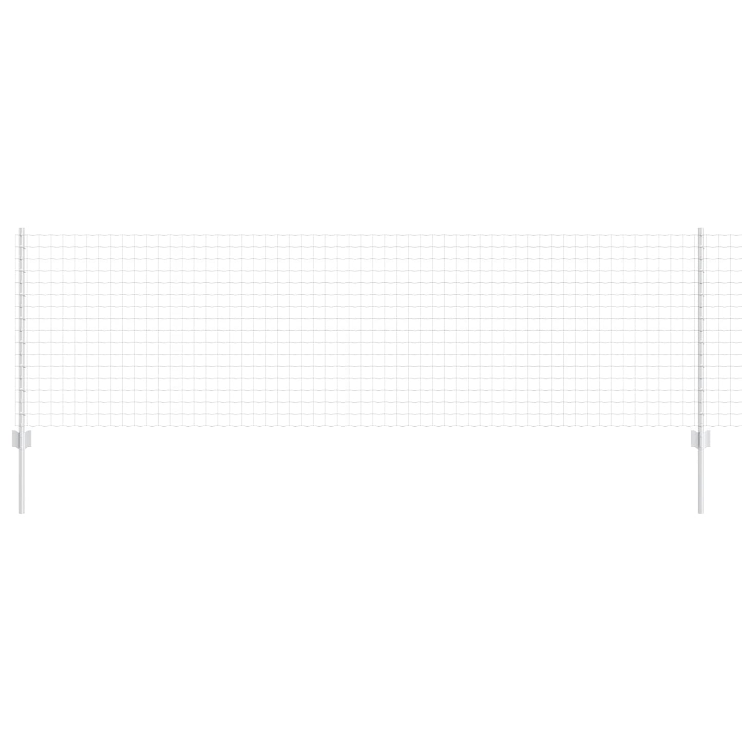 Zaun und Pfosten Silber 0,8 x 10 m Stahl