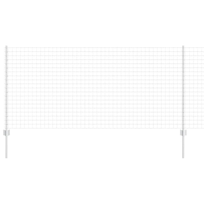 Zaun mit Pfosten Silber 1 x 10 m Stahl