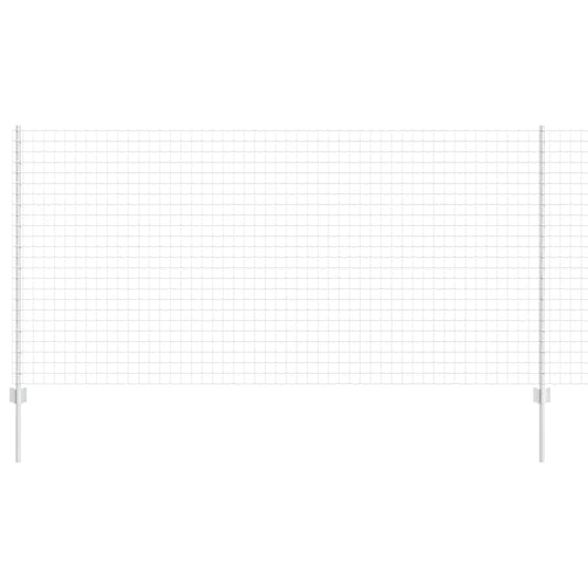 Zaun mit Pfosten Silber 1.2 x 10 m Stahl