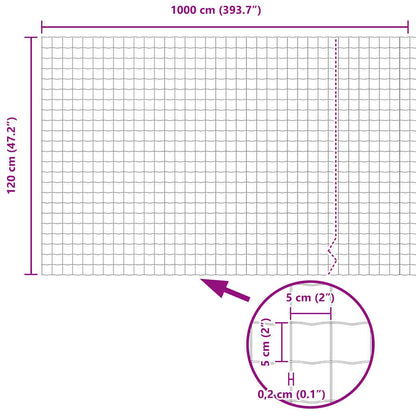 Zaun und Pfosten Silber 1,2 x 10 m Stahl
