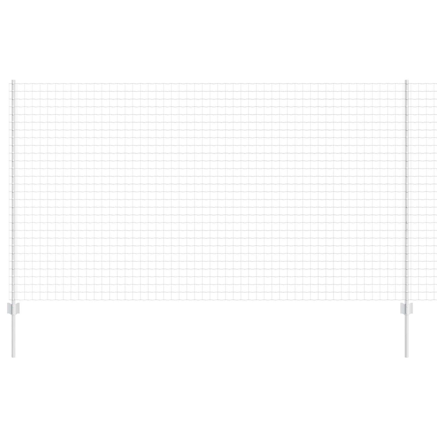 Zaun und Pfosten Silber 1,4 x 10 m Stahl