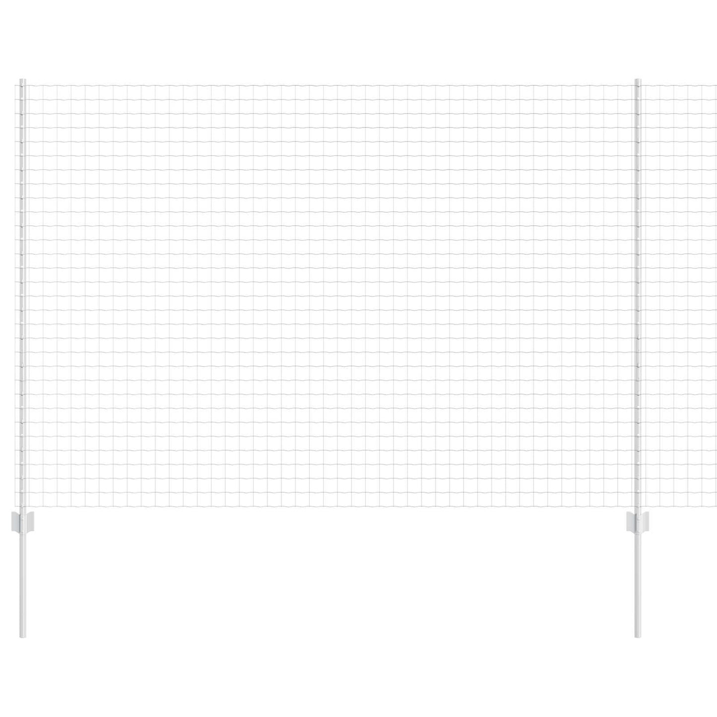 Zaun und Pfosten Silber 1,5 x 10 m Stahl