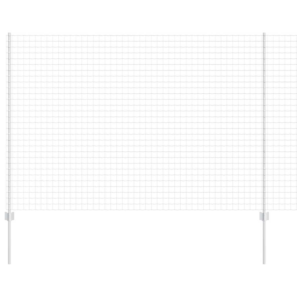 Zaun mit Pfosten Silber 1.6 x 10 m Stahl