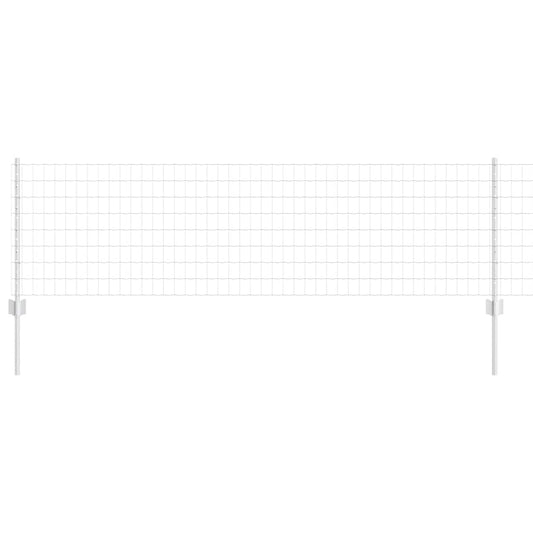 Zaun mit Pfosten Silber 0,6 x 10 m Stahl