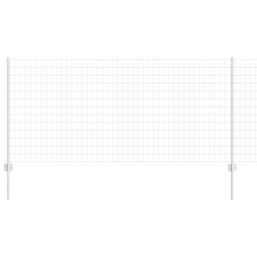 Zaun mit Pfosten Silber 1 x 10 m Stahl
