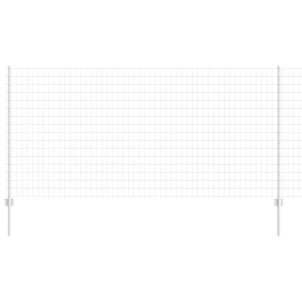 Zaun mit Pfosten Silber 1.2 x 10 m Stahl
