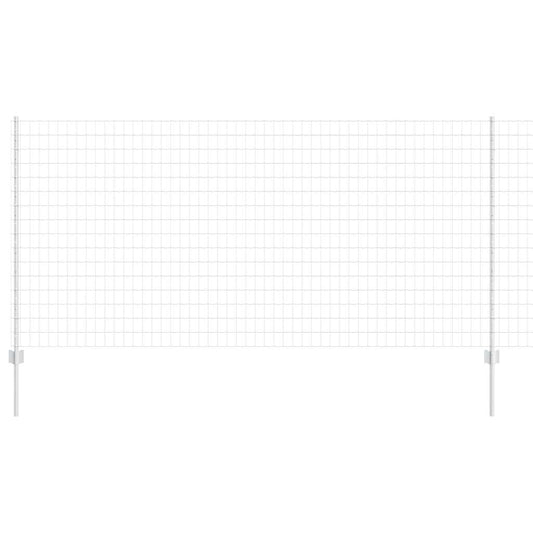 Zaun mit Pfosten Silber 1.2 x 10 m Stahl