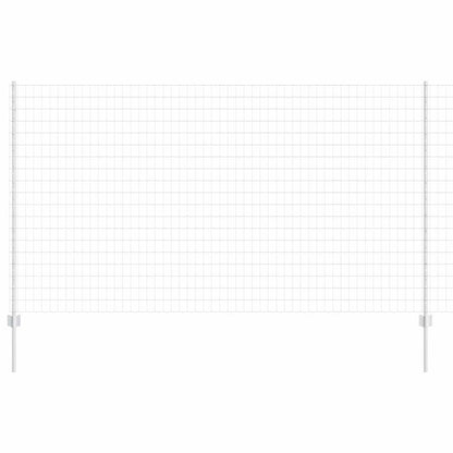 Zaun mit Pfosten Silber 1.4 x 10 m Stahl