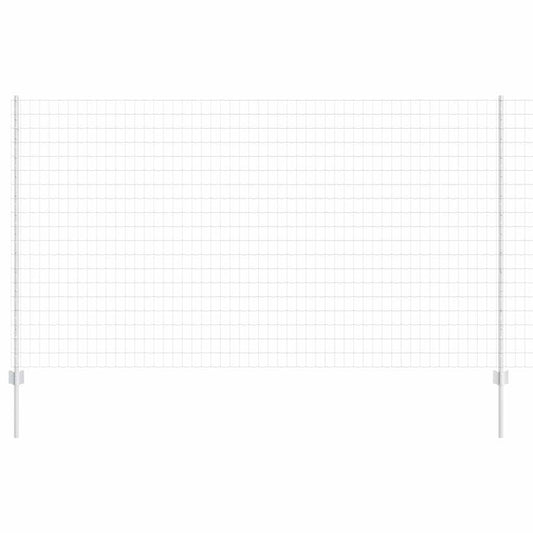 Zaun mit Pfosten Silber 1.4 x 10 m Stahl