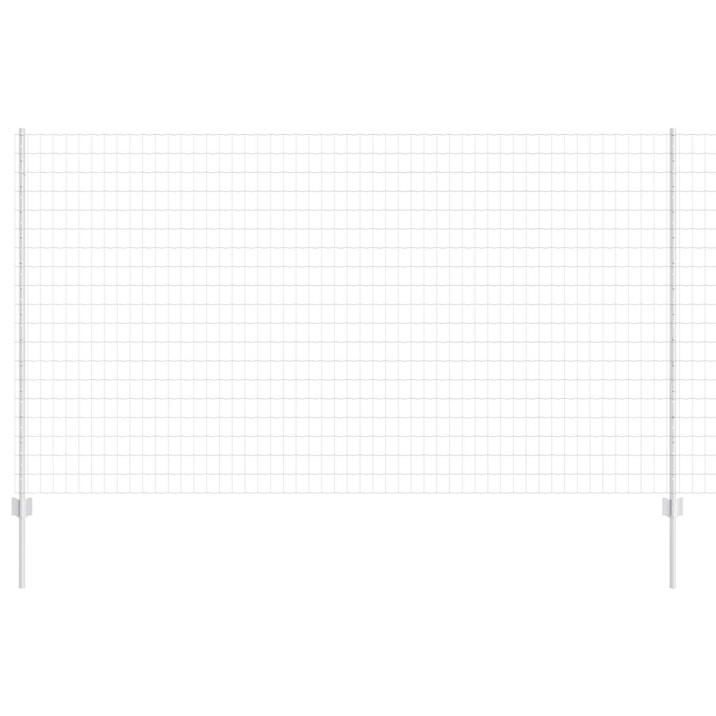 Zaun und Pfosten Silber 1,4 x 10 m Stahl
