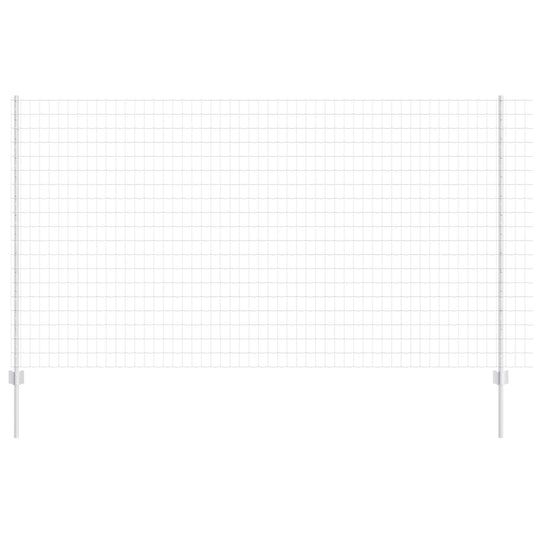 Zaun und Pfosten Silber 1,4 x 10 m Stahl