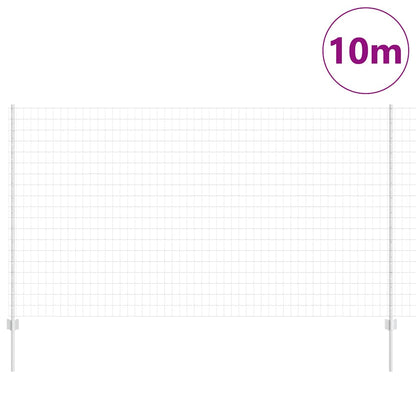 Zaun mit Pfosten Silber 1.4 x 10 m Stahl