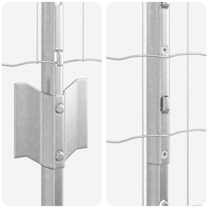 Zaun mit Pfosten Silber 1.5 x 10 m Stahl