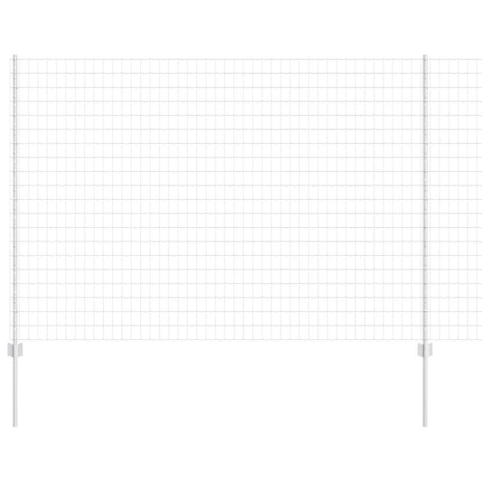 Zaun mit Pfosten Silber 1.5 x 10 m Stahl