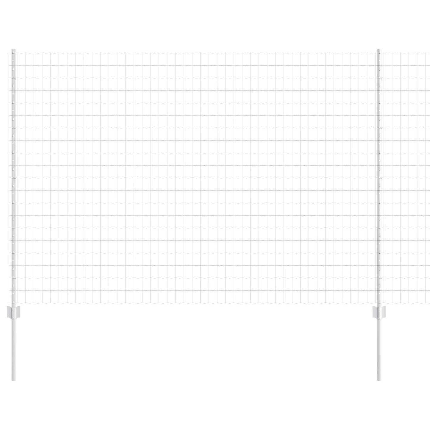 Zaun und Pfosten Silber 1,5 x 10 m Stahl