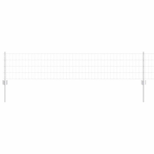 Zaun mit Pfosten Silber 0,4 x 10 m Stahl