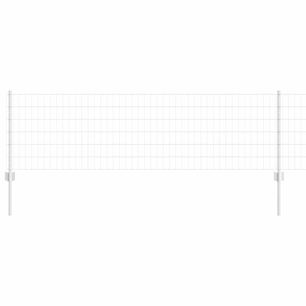 Zaun mit Pfosten Silber 0,6 x 10 m Stahl
