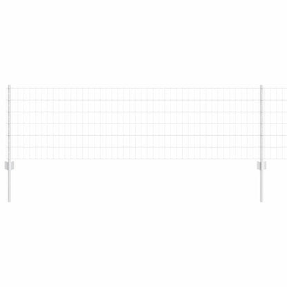 Zaun mit Pfosten Silber 0,6 x 10 m Stahl