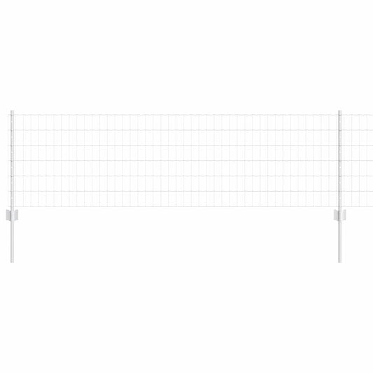 Zaun mit Pfosten Silber 0,6 x 10 m Stahl