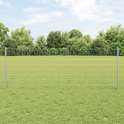Zaun mit Pfosten Silber 0.8 x 10 m Stahl