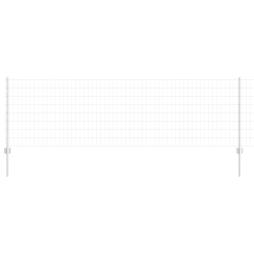 Zaun mit Pfosten Silber 0.8 x 10 m Stahl