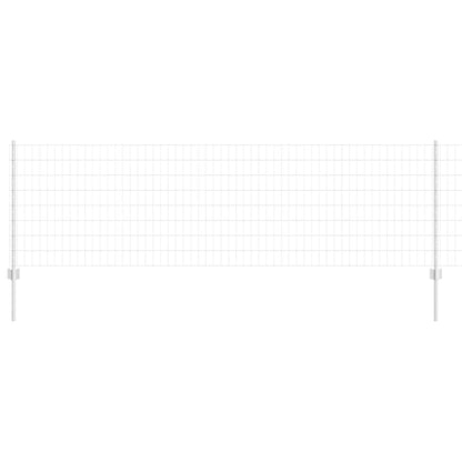 Zaun mit Pfosten Silber 0.8 x 10 m Stahl