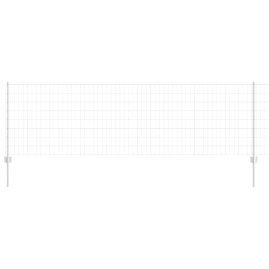 Zaun mit Pfosten Silber 0.8 x 10 m Stahl