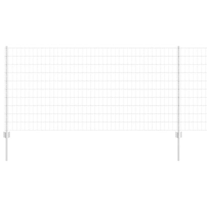 Zaun mit Pfosten Silber 1 x 10 m Stahl