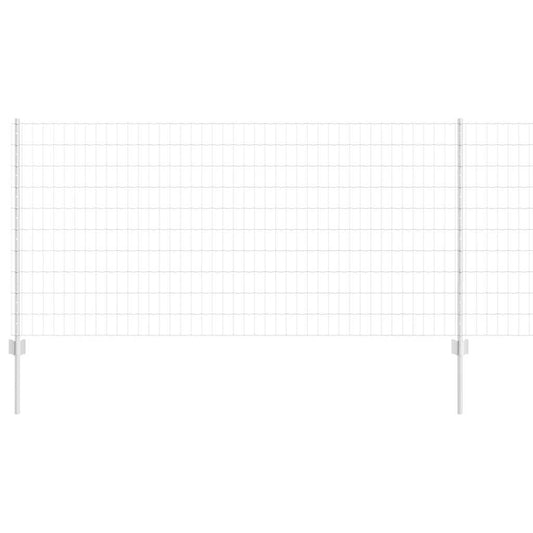 Zaun mit Pfosten Silber 1 x 10 m Stahl
