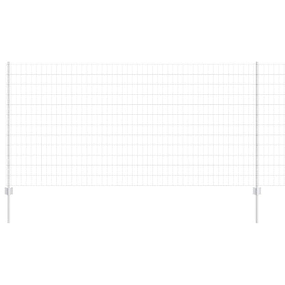 Zaun und Pfosten Silber 1,2 x 10 m Stahl