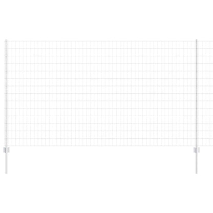 Zaun mit Pfosten Silber 1.4 x 10 m Stahl