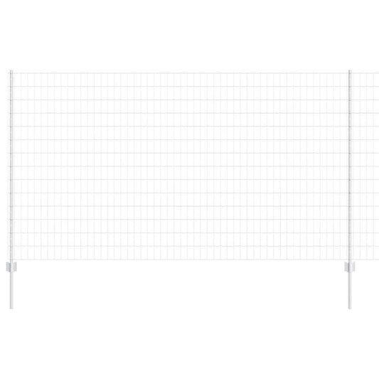 Zaun mit Pfosten Silber 1.4 x 10 m Stahl