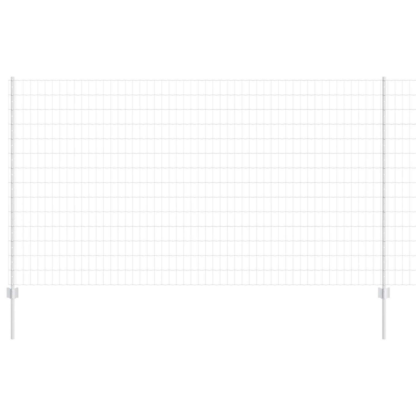 Zaun und Pfosten Silber 1,4 x 10 m Stahl