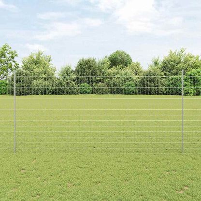 Zaun mit Pfosten Silber 1.5 x 10 m Stahl